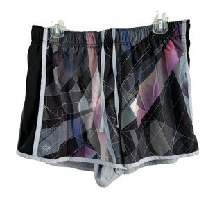 ZELOS Black and Gray Athletic Shorts with Elastic Waistband